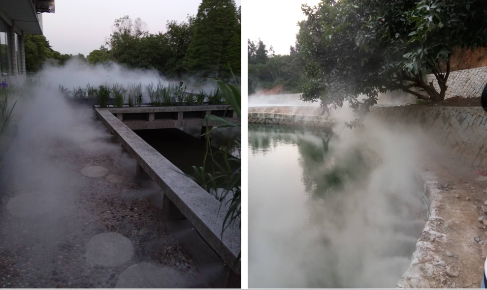 人工湖池塘造雾